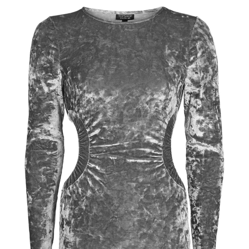 Topshop Cutout Crushed Velvet Dress - Picture 3 of 3